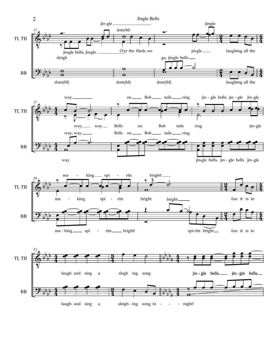 Jingle Bells (TTBB - a cappella) TTBB scores gallery preview page 2