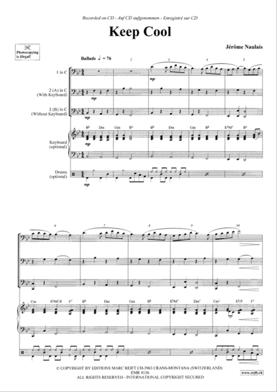 Keep Cool Trombone Duet scores gallery preview page 3