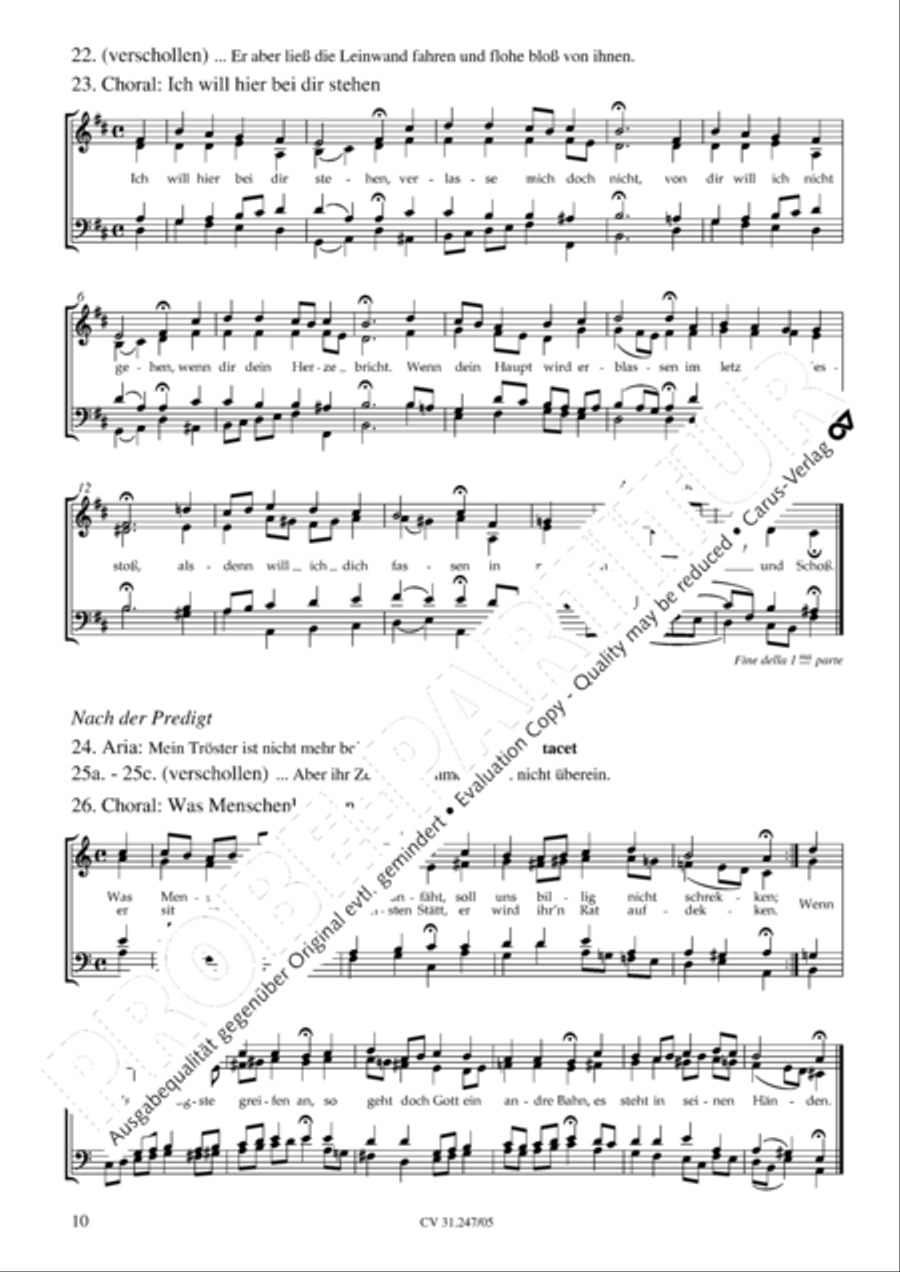 St. Mark Passion (Markus-Passion) 4-Part scores gallery preview page 11