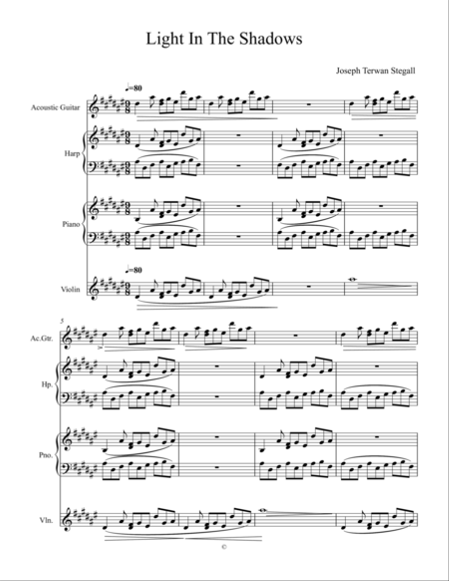 Light In The Shadows Small Ensemble scores gallery preview page 1