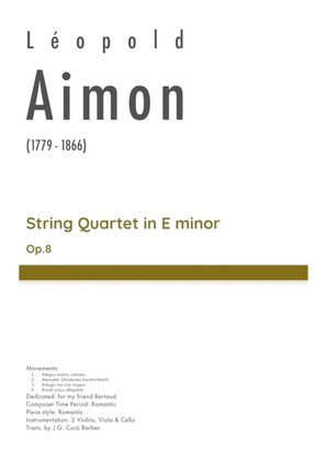 Book cover for Aimon - String Quartet in E minor, Op.8