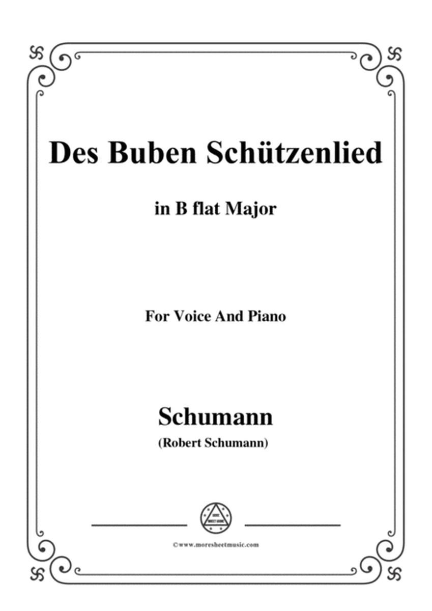 Schumann-Des Buben Schützenlied,in B flat Major,Op.79,No.26,for Voice and Piano image number null