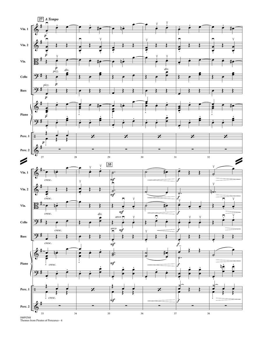 Themes from Pirates of Penzance - Conductor Score (Full Score) String Orchestra scores gallery preview page 4