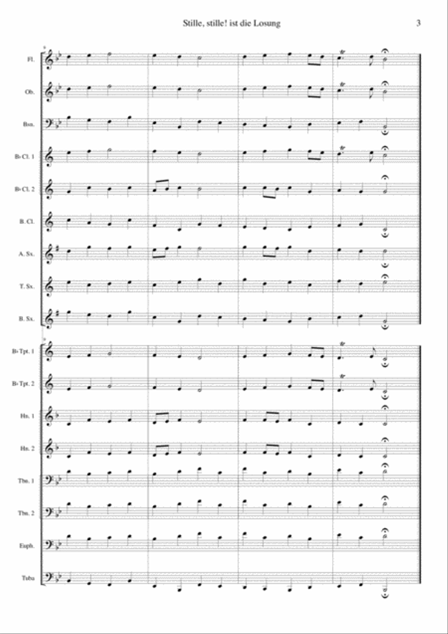 Stille, stille! ist die Losung Concert Band scores gallery preview page 4