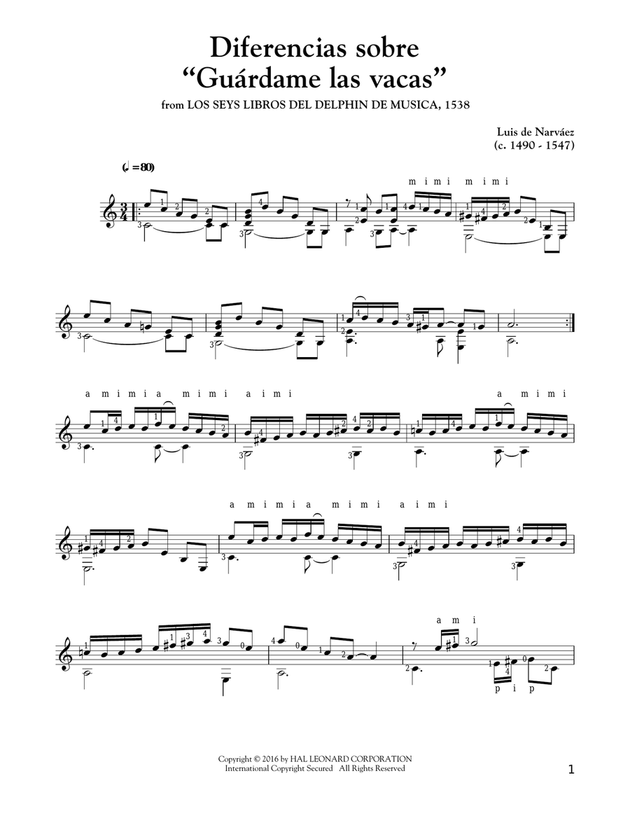 Guardame Las Vacas Guardame Las Vacas Acoustic Guitar scores gallery preview page 1