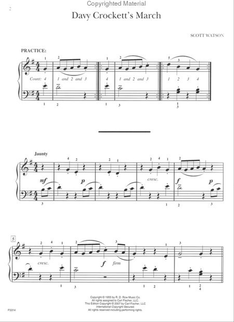 Davy Crockett's March Davy Crockett's March Piano Solo scores gallery preview page 2