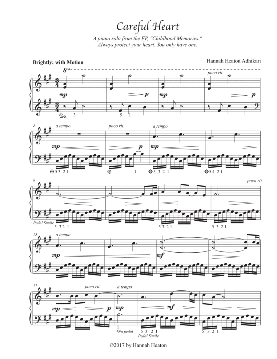 Careful Heart Careful Heart Piano Method scores gallery preview page 1