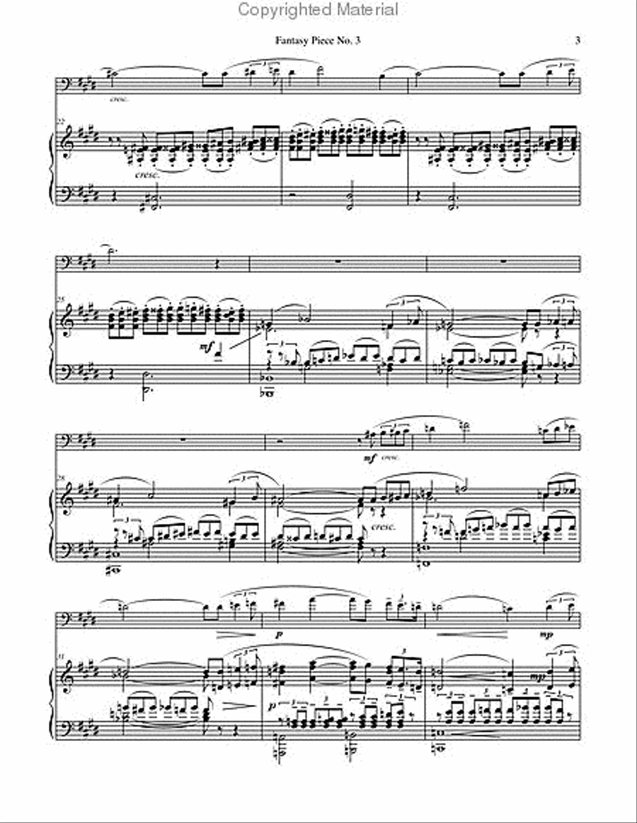 Fantasy Piece Op. 3 No. 3 for Trombone & Piano Piano Accompaniment scores gallery preview page 3