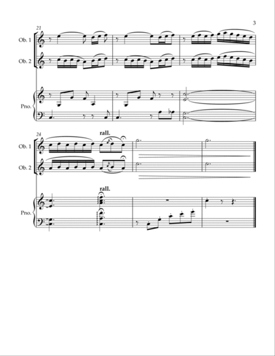 Sous le dôme épais (The Flower Duet) from Lakmé for Two Oboes (or Flutes) and Piano Flute scores gallery preview page 3