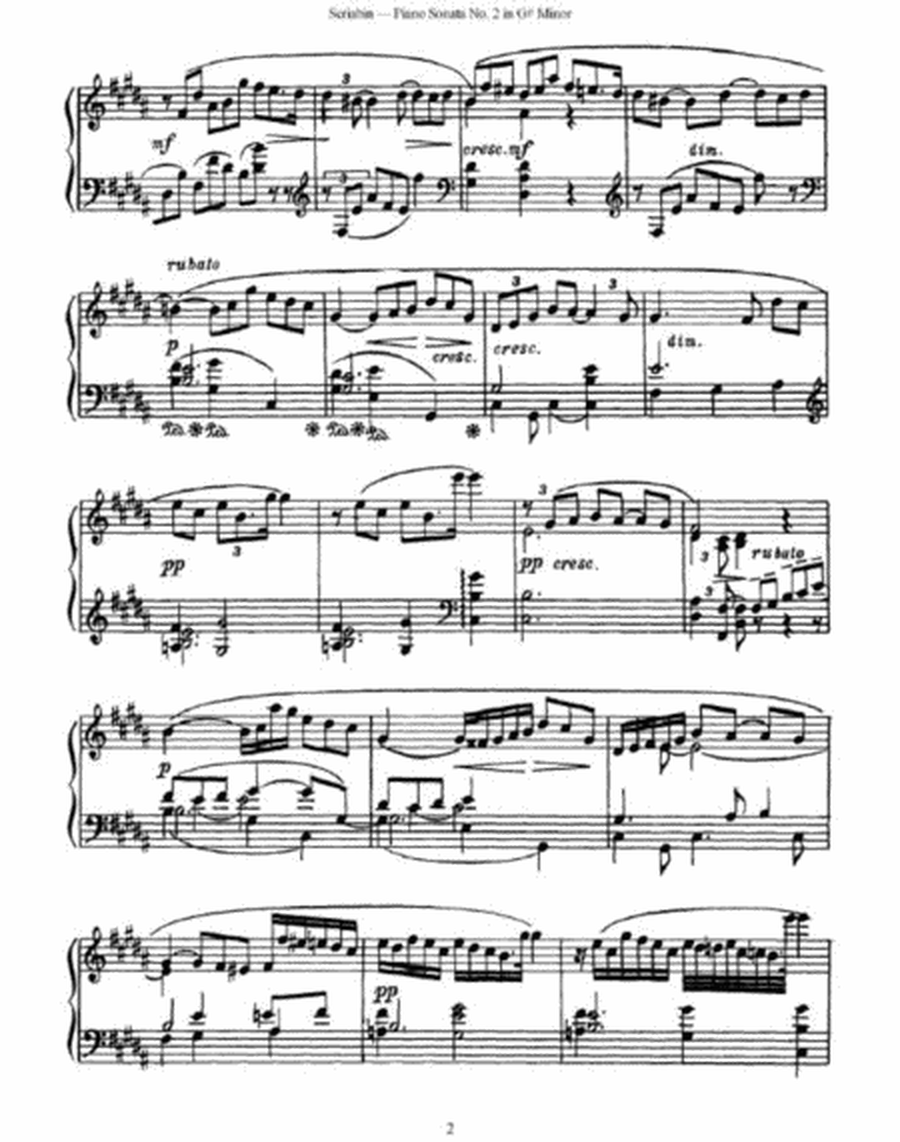 Alexander Scriabin - Piano Sonata No. 2 in G# Minor