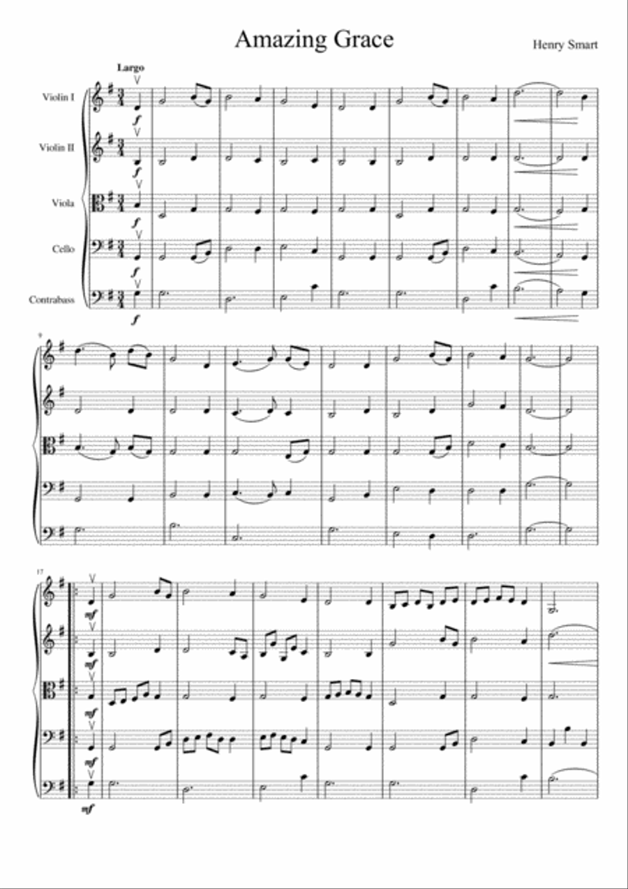 Amazing Grace String Orchestra scores gallery preview page 2
