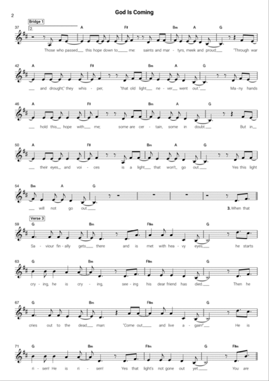 God is Coming Piano scores gallery preview page 3