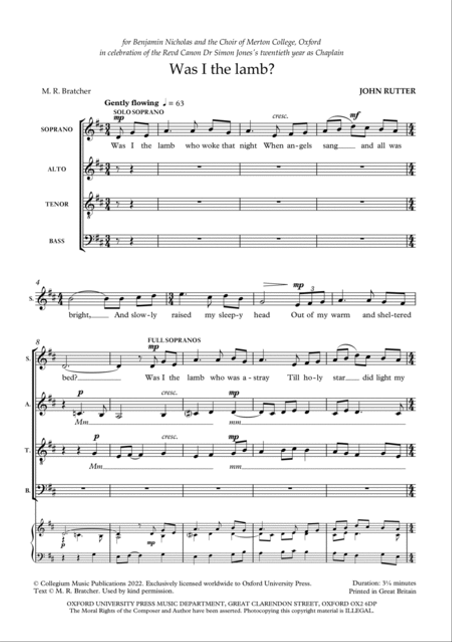Was I the lamb? 4-Part scores gallery preview page 2