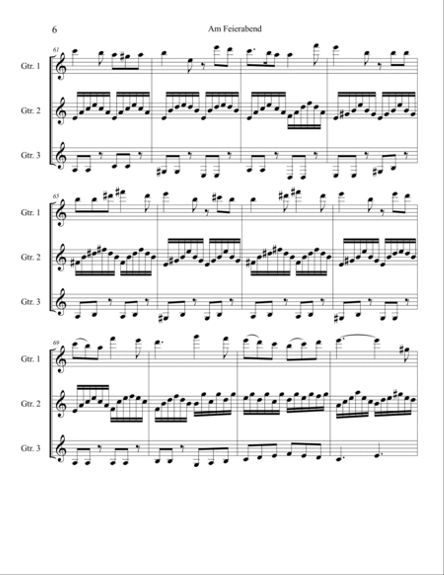 Am Feierabend Guitar Ensemble scores gallery preview page 6