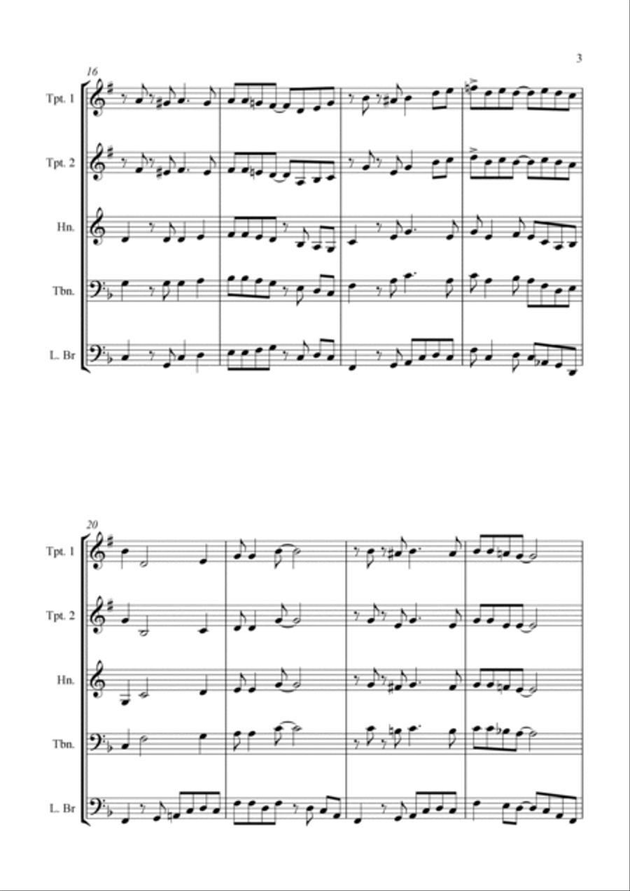 Down by the Riverside - for Brass Quartet Brass Quartet scores gallery preview page 5