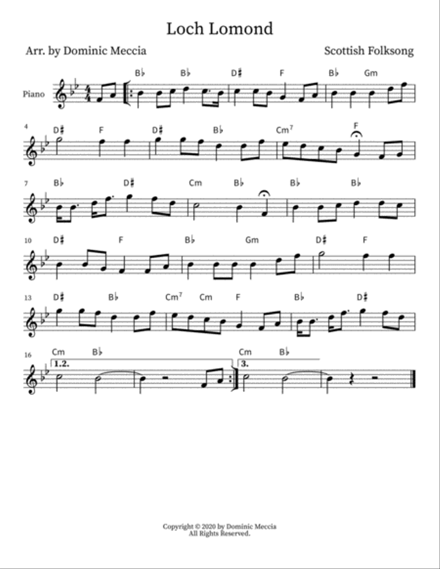 Loch Lomond Voice scores gallery preview page 1