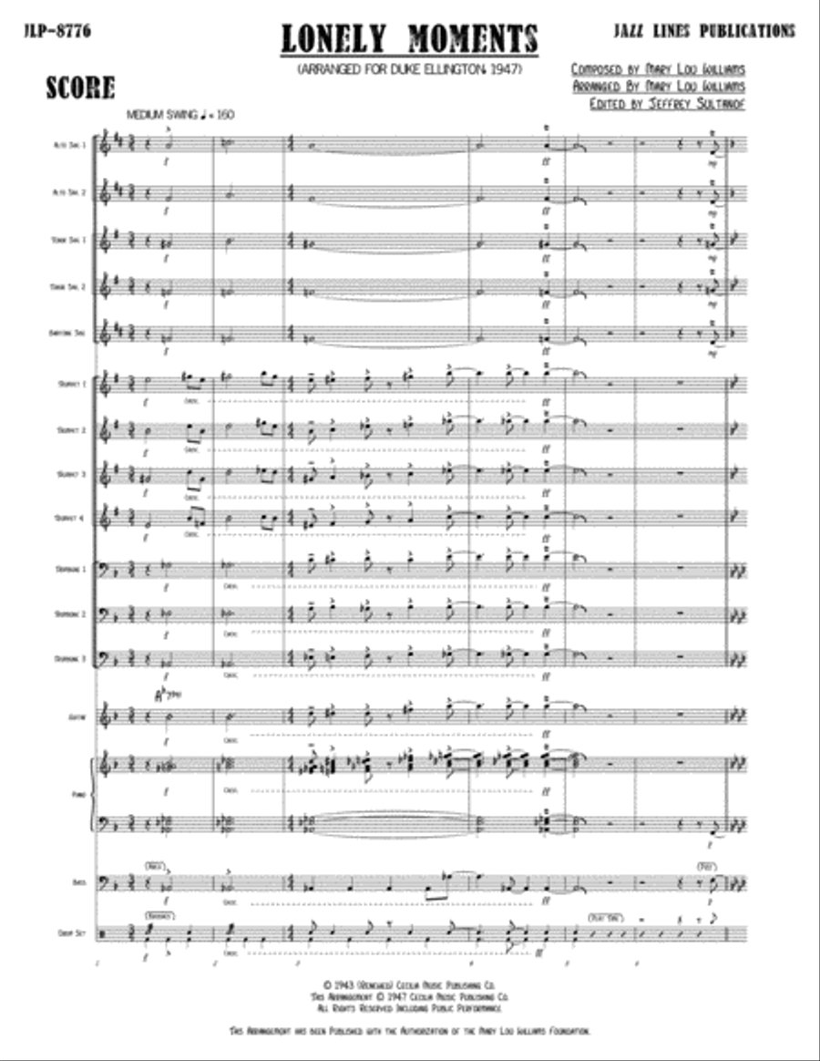 Lonely Moments Big Band scores gallery preview page 4
