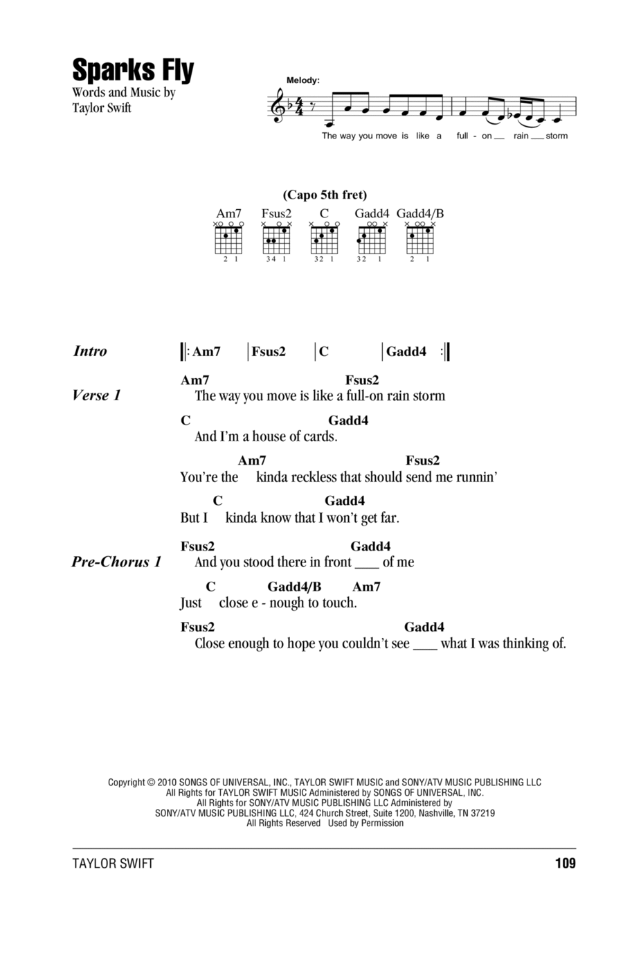 Sparks Fly Sparks Fly Acoustic Guitar scores gallery preview page 1