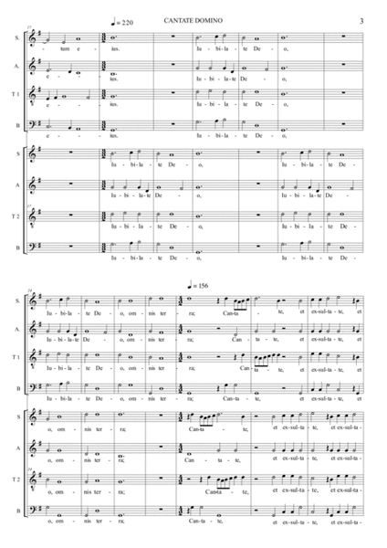CANTATE DOMINO, Felis Benedetto, For double choir SATB image number null
