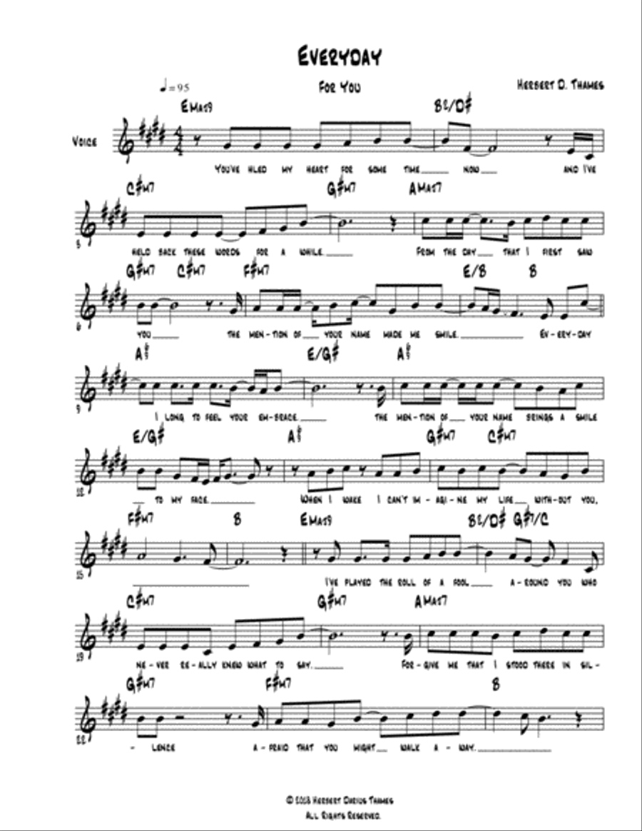 Everyday (For You) Voice Solo scores gallery preview page 2