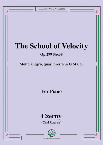 Czerny-The School of Velocity,Op.299 No.38,Molto allegro, quasi presto in G Major,for Piano image number null
