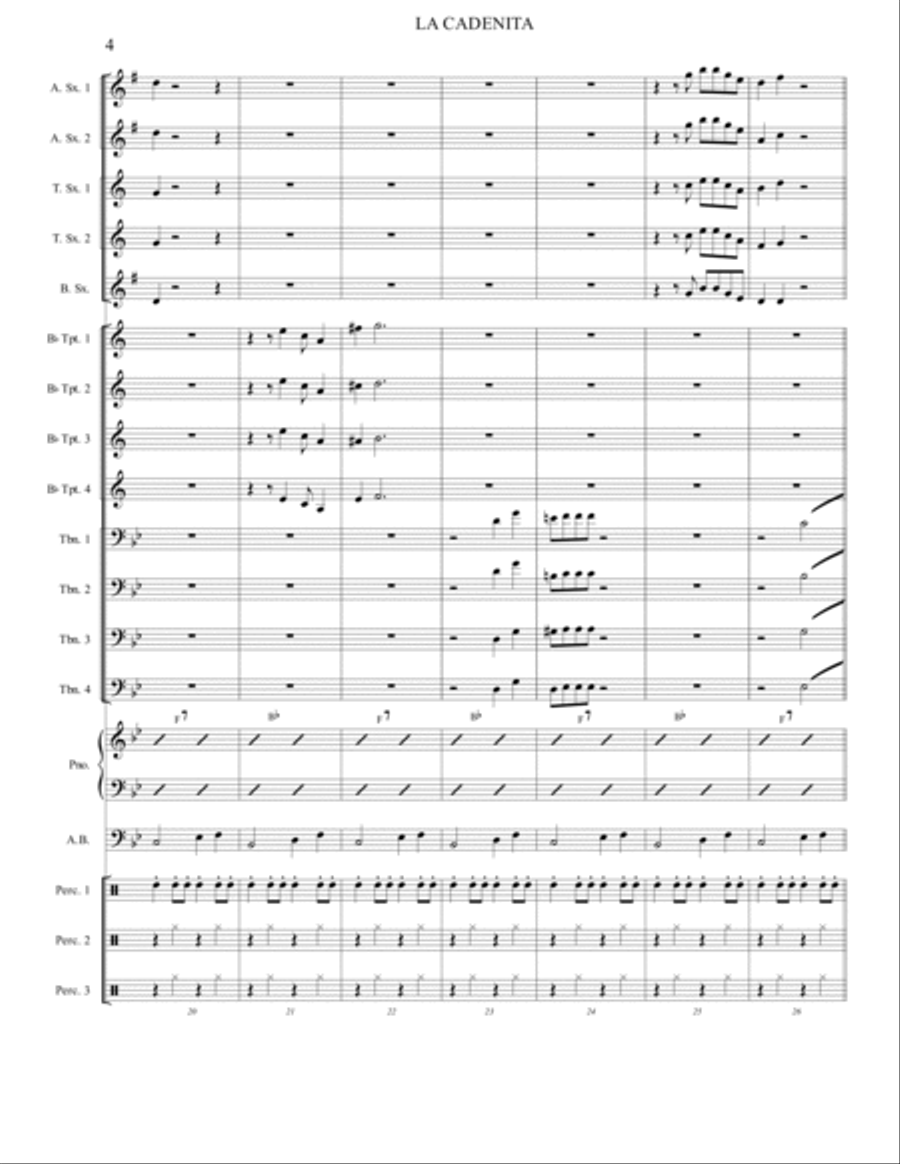 CARMEN, SE ME PERDIO LA CADENITA Jazz Ensemble scores gallery preview page 4