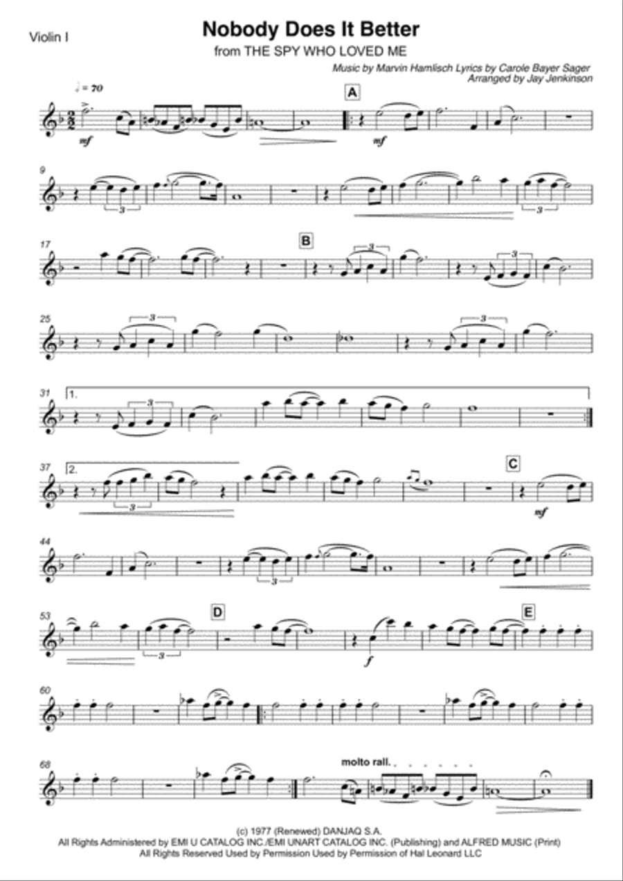 Nobody Does It Better from THE SPY WHO LOVED ME String Quartet scores gallery preview page 2