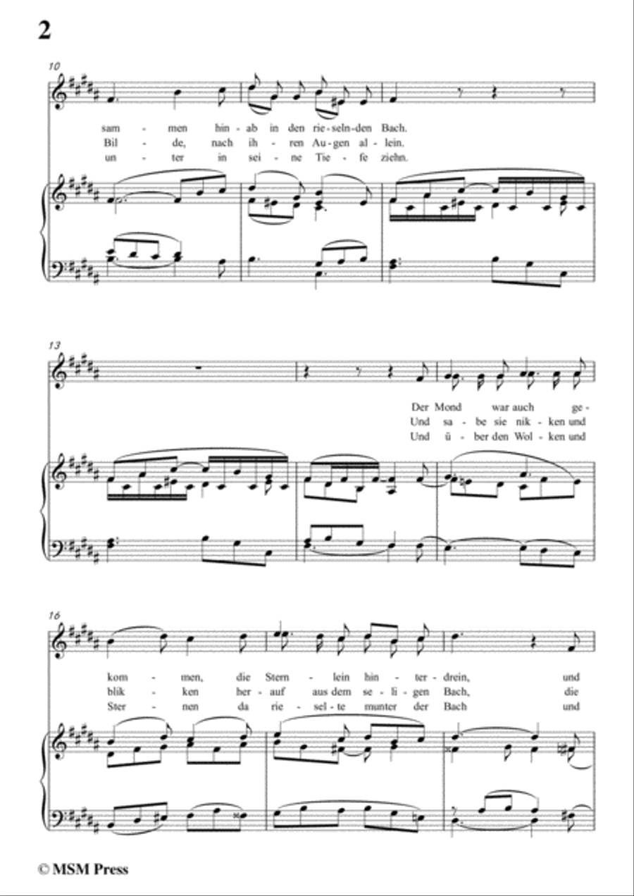 Schubert-Tränenregen,from 'Die Schöne Müllerin',Op.25 No.10,in B Major,for Voice&Pno Voice scores gallery preview page 4