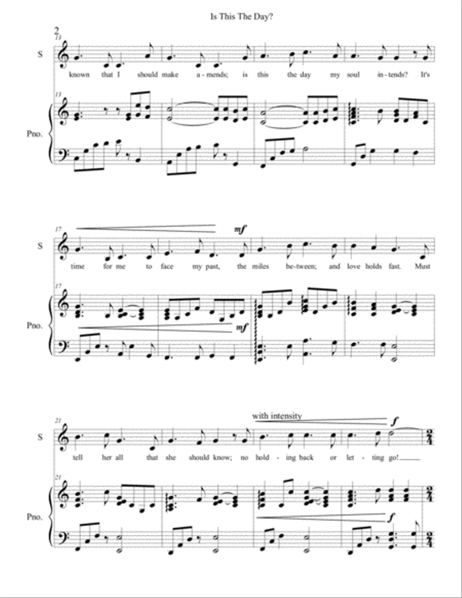 Is This the Day? Piano Solo scores gallery preview page 2