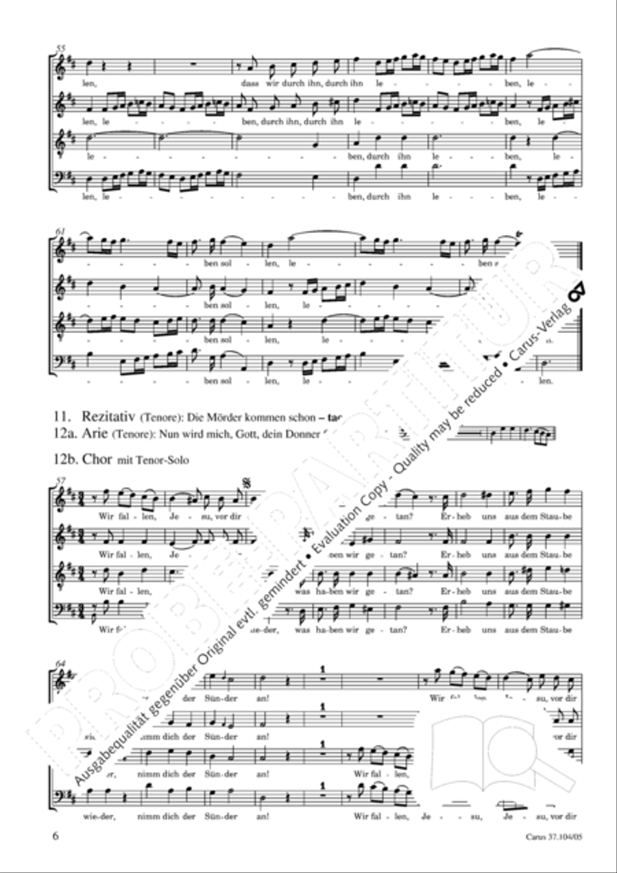 Ein Lammlein geht und tragt die Schuld 4-Part scores gallery preview page 7