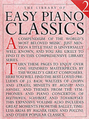 Book cover for Library of Easy Piano Classics 2