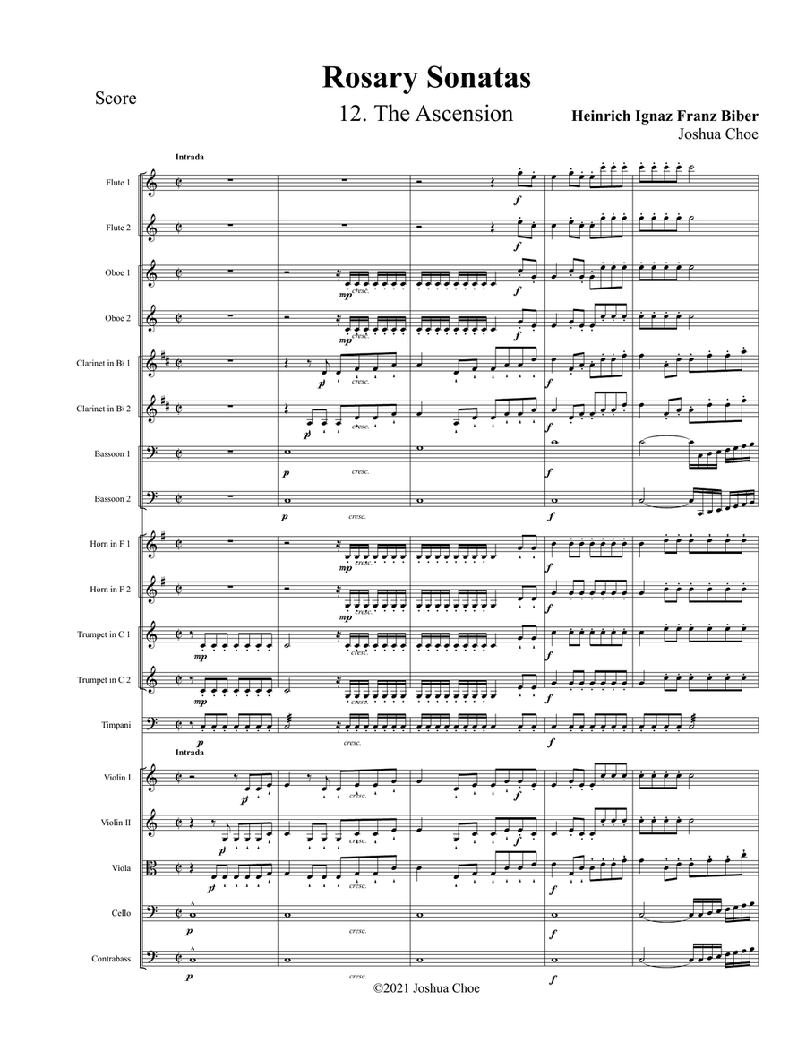 Rosary Sonatas: The Ascension Full Orchestra scores gallery preview page 1