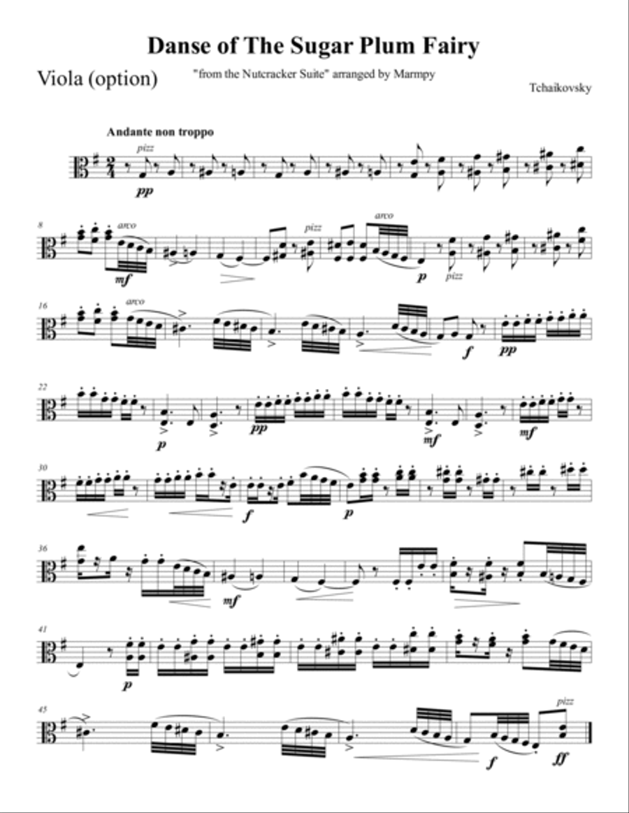 Dance of the Sugar Plum Fairy from the Nutcracker String Trio scores gallery preview page 3