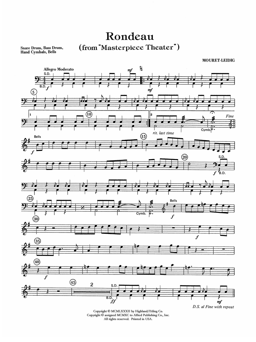 Rondeau (Theme from Masterpiece Theatre): Drums