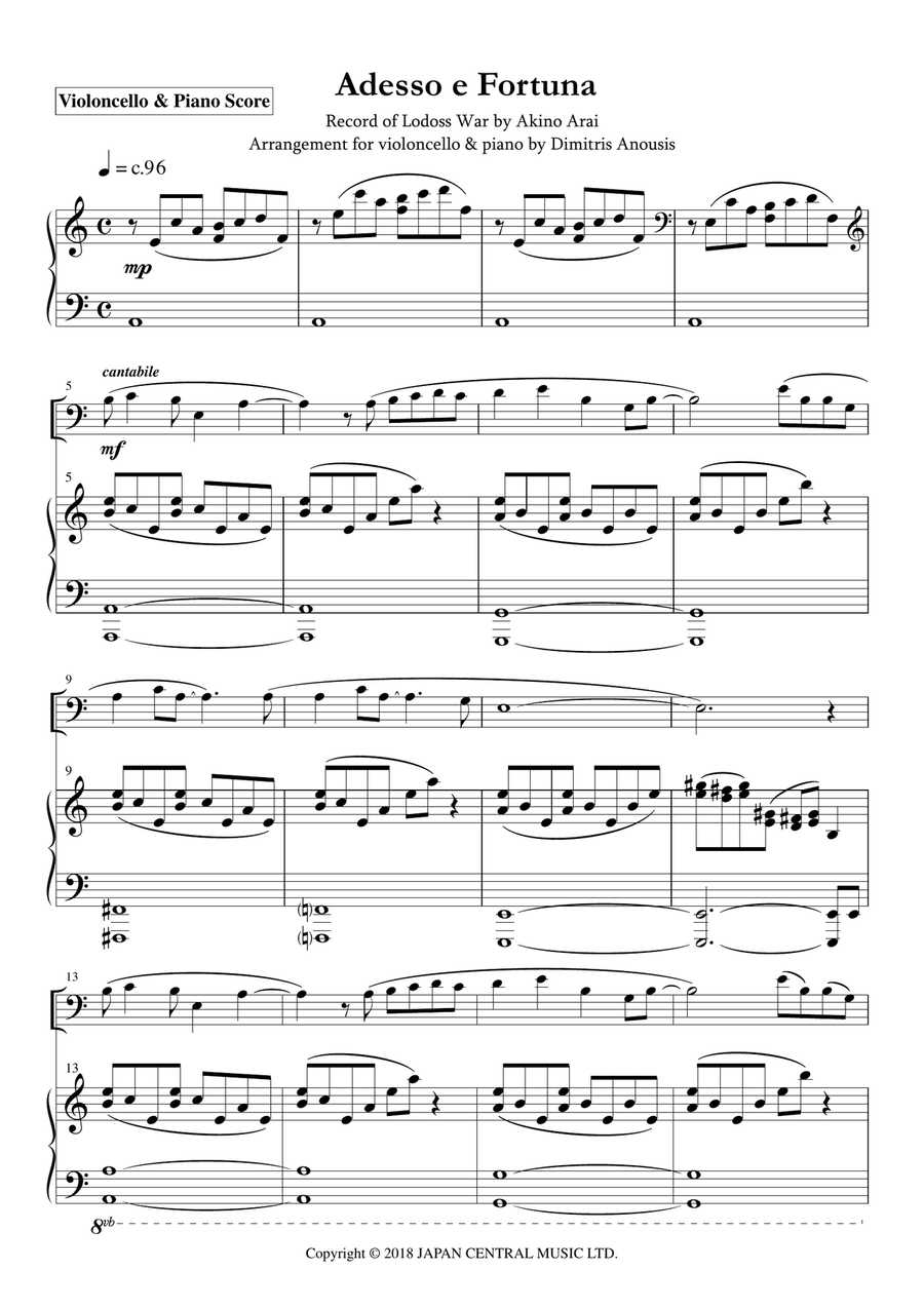Adesso E Fortuna Piano scores gallery preview page 5