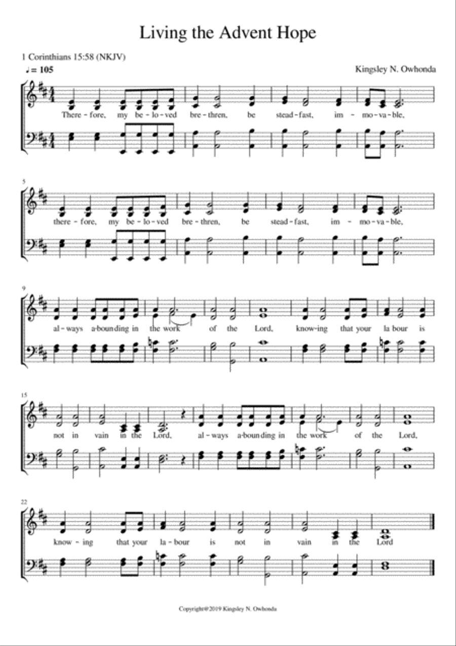 Living the Advent Hope 4-Part scores gallery preview page 1
