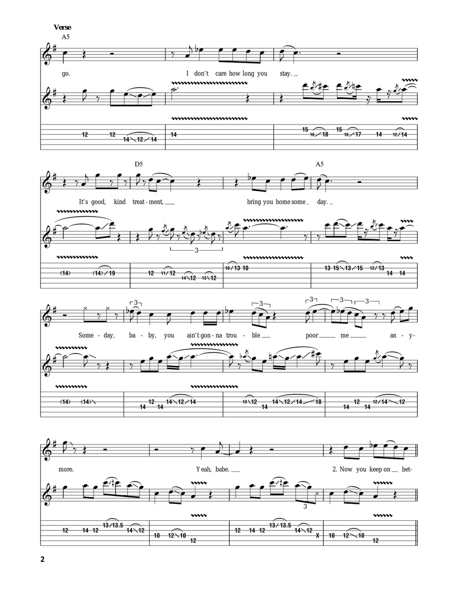 Trouble No More (Someday Baby) Acoustic Guitar scores gallery preview page 2