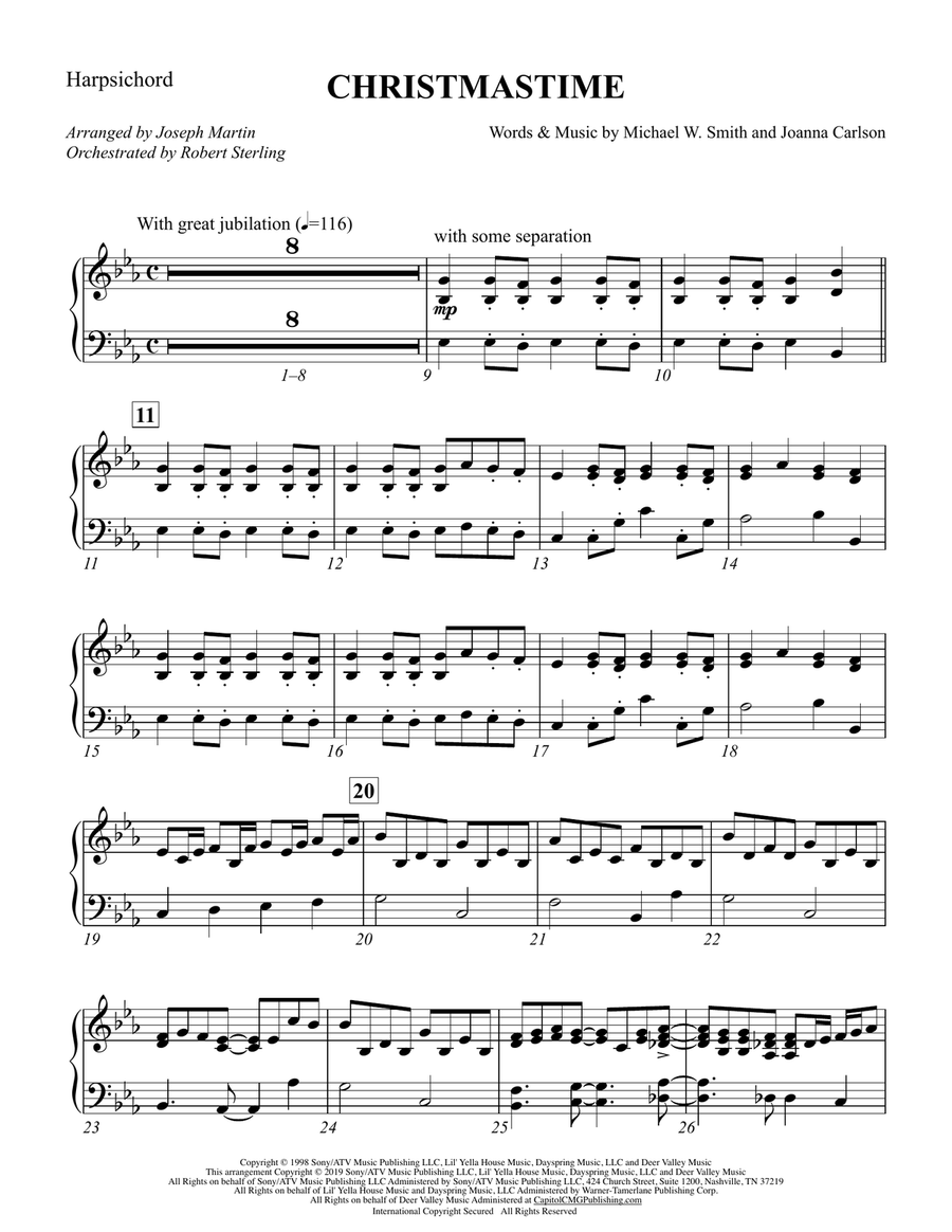 Christmastime (arr. Joseph M. Martin) - Harpsichord