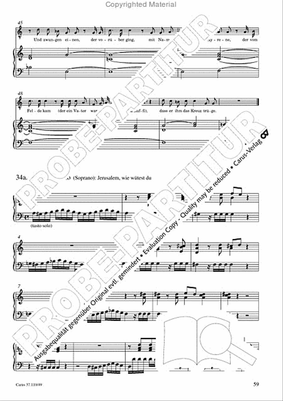 Markuspassion. Werkausgabe Reihe 1, Bd. 7 (Homilius) Organ scores gallery preview page 60