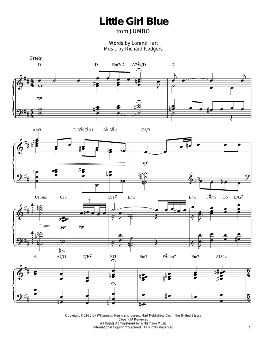 Little Girl Blue Little Girl Blue Piano scores gallery preview page 1