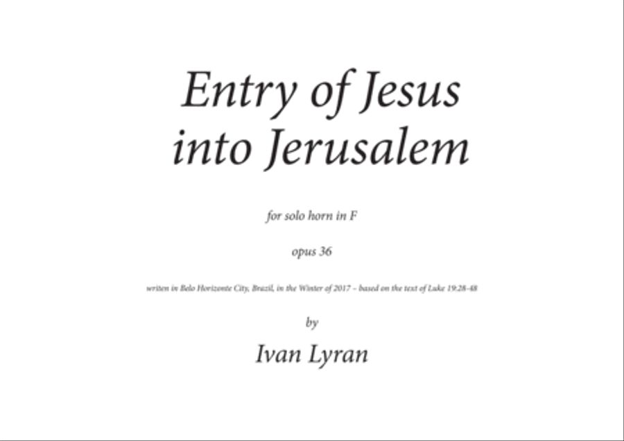 Entrada de Jesus em Jerusalém Opus 36 Horn Solo scores gallery preview page 2