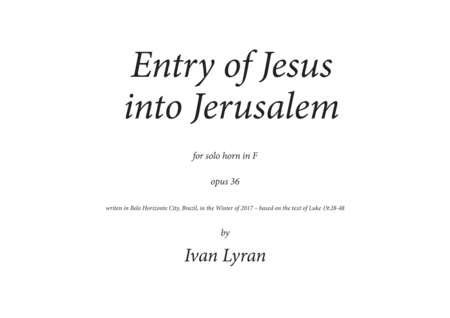 Entrada de Jesus em Jerusalém Opus 36 image number null