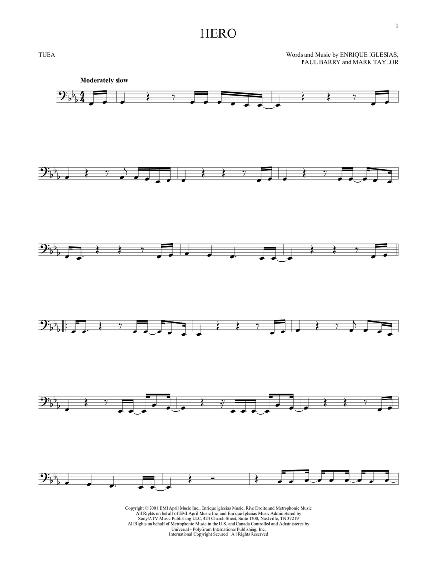 Hero Tuba scores gallery preview page 1