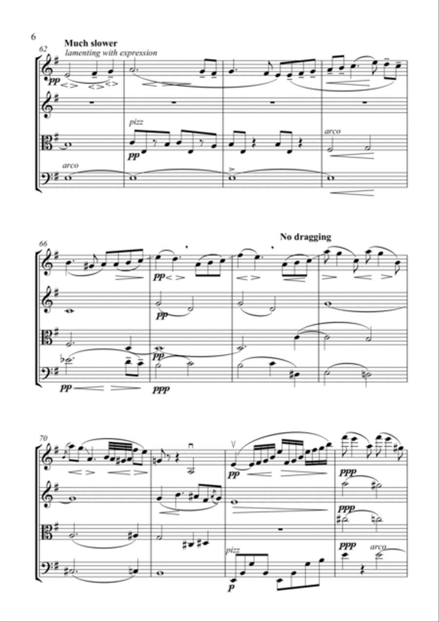 Mahler Symphony No. 4 - Third Movement, Adagio String Quartet scores gallery preview page 5