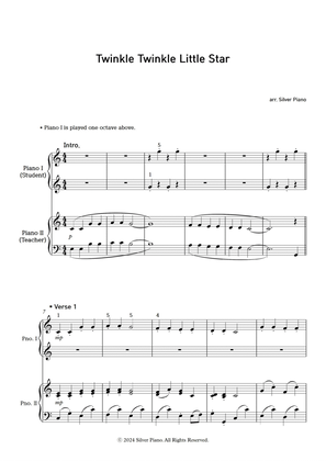 Book cover for Twinkle Twinkle Little Star - 4-Hands Piano for student and teacher