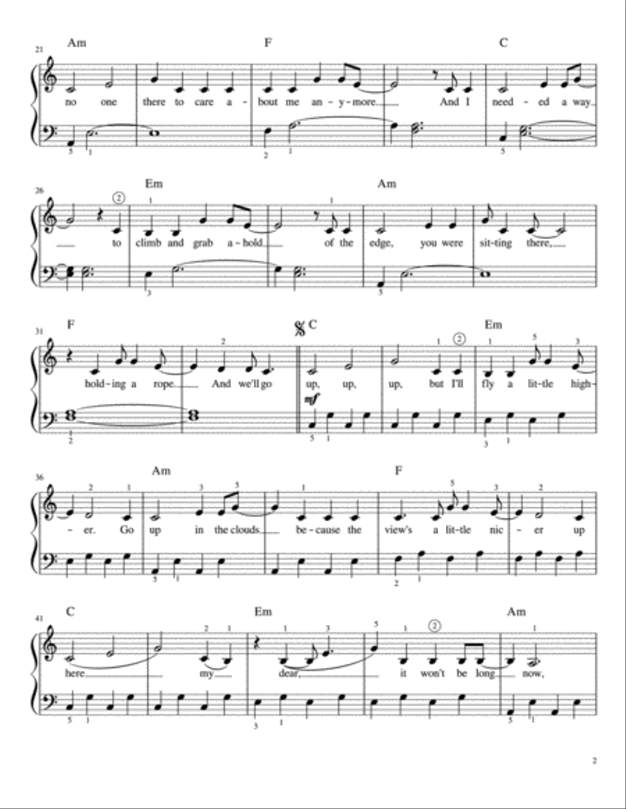 Clouds Easy Piano scores gallery preview page 2