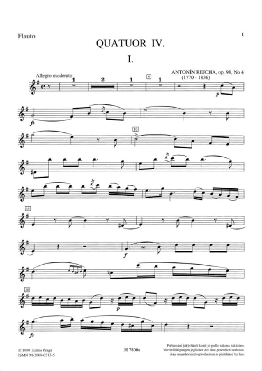 Tre quartetti no. 4-6 e-Moll, A-Dur, D-Dur, op. 98 Flute scores gallery preview page 2