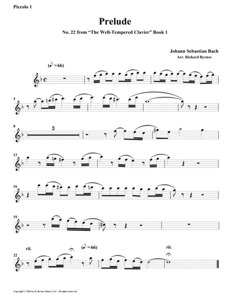 Prelude 22 from Well-Tempered Clavier, Book 1 (Flute Octet) image number null