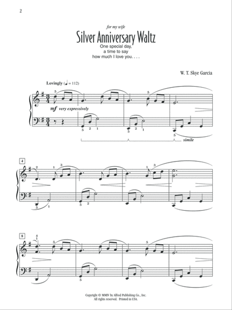 Silver Anniversary Waltz Silver Anniversary Waltz Piano Solo scores gallery preview page 2