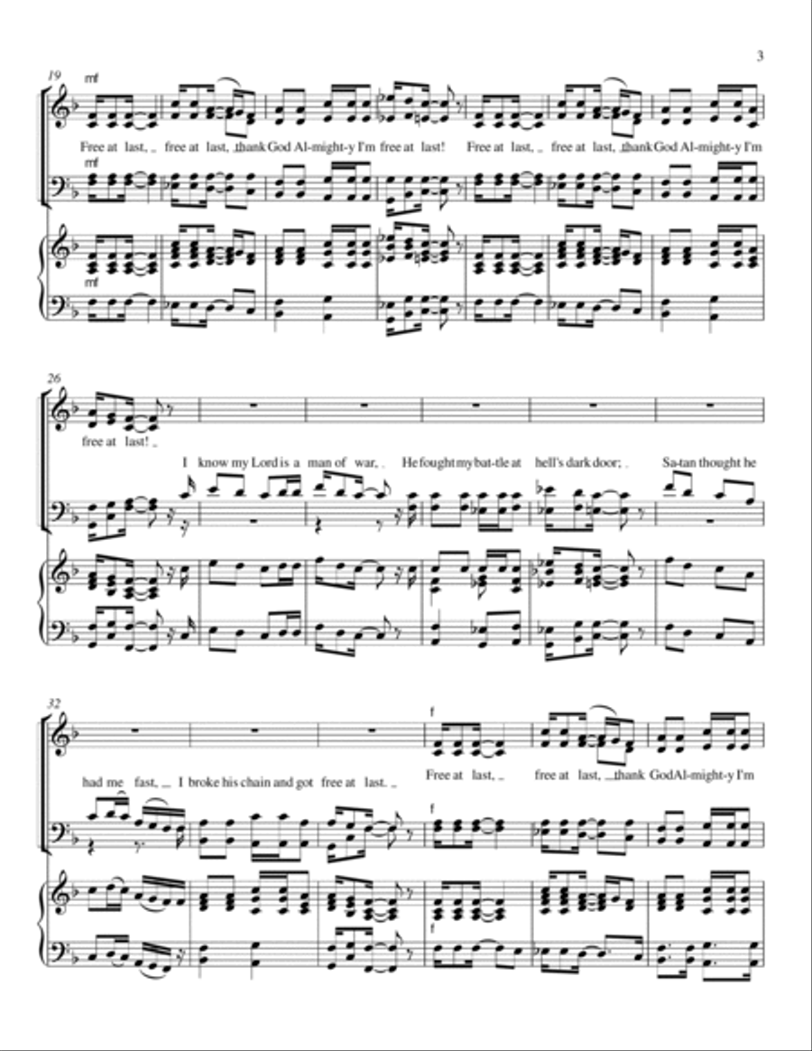 Free At Last! 4-Part scores gallery preview page 3